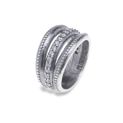 925 Zilveren ring met witte zirkonia's