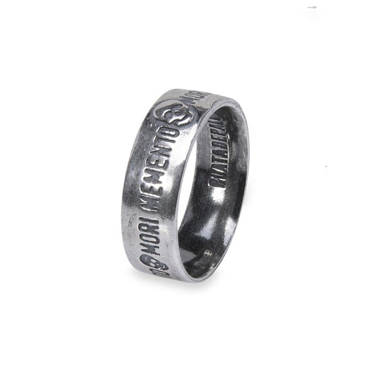 925 Silver Ring with 'Memento Mori' inscription