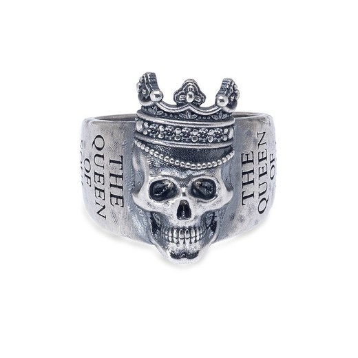 Chiloe schedel unisex-ring in 925 zilver