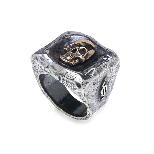 Drok Skull Unisex-ring in 925 zilver