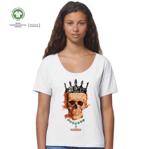 T-shirt Queen Orange Blanc