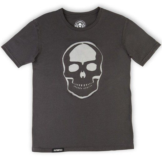 Graues durchbrochenes Totenkopf-T-Shirt