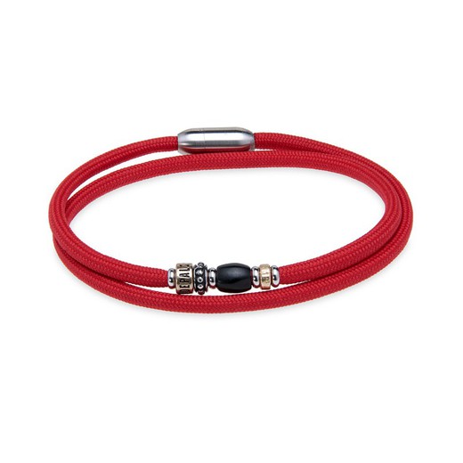 Bracelet double en nylon rouge