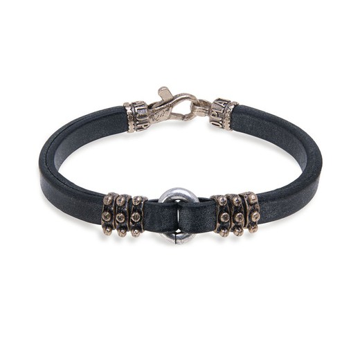Men's DELPHI flat leather bracelet